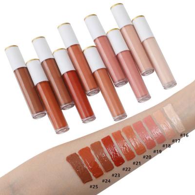 China Waterproof 25 Colors Round Plumper Makeup Lip Plumper Waterproof Clear Oily Glossy Pearl Glow Gloss for sale