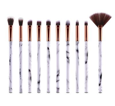 China Fan Brush Free Shipping 10Pcs Marble Eye Brushes Makeup Brush Eyeshadow Eyebrow Eye Brushes Cosmetic Beauty Tool for sale