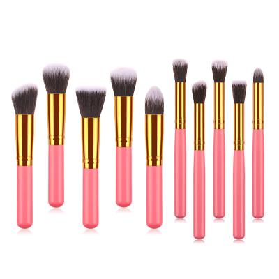 China Free Shipping 10pcs/set Mini Makeup Brushes Foundation Blending Fan Brush Blush To Make Up Brush Beauty Tool Kit Set Wholesale 20Set EMS DHL for sale