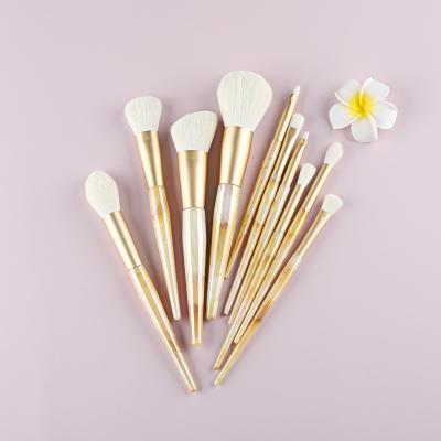 China Angular Blush New Type Professional Beauty Tools Gradient 10pcs Makeup Brush Set White Soft Hair Makeup Brush for sale