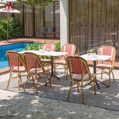 China Modern Modern Outdoor Garden Set Rattan Wicker Aluminum Chairs And Tables Wholesale Bistro Cafe Restaurant Dining Patio Furniture for sale