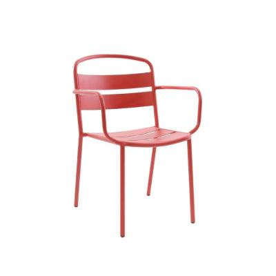 China Modern Indoor Outdoor Balcony Modern Cheap Restaurant Patio Chair Garden Furniture French Bistros Metal Lounge Stacking Chairs for sale