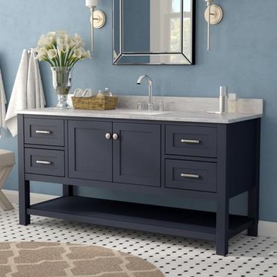 China 48 Inch Modern Gray Wood Sink Small Freestanding Single Unit Bathroom Vanity For Sale for sale