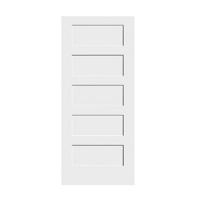 China America 5 panel room interior doors modern white painted core solid shaker hotel door for sale