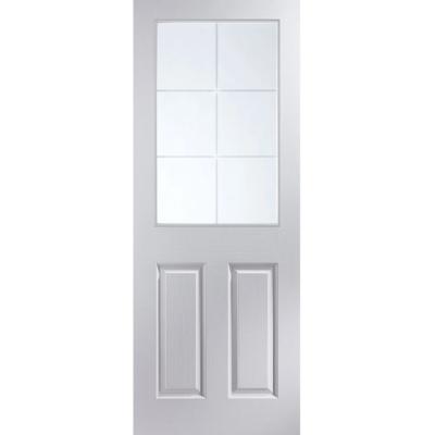 China Modern Solid Wood Interior Door Slab White Inside Doors With Glass For Bedroom for sale