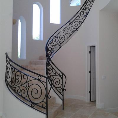 China Modern Wrought Iron Interior Staircase Parts Fence Designs for sale