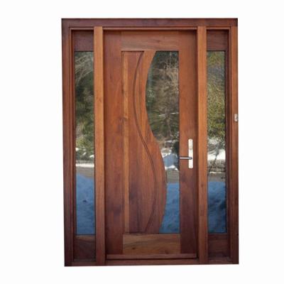 China Front Entrance Modern Wooden Teak Wood Door Design Glass Entry Door for sale