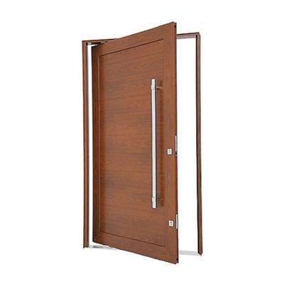 China Sound Insulation Single Sliding Wooden Pivot Entrance Door Outdoor Modern Solid Wood Front Entrance for sale