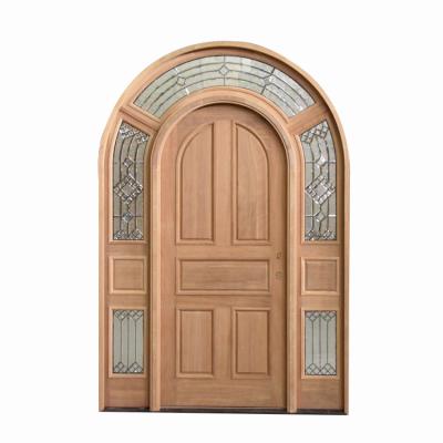 China Traditional Arched Exterior Single Round Lid Pivot Entry Doors for sale