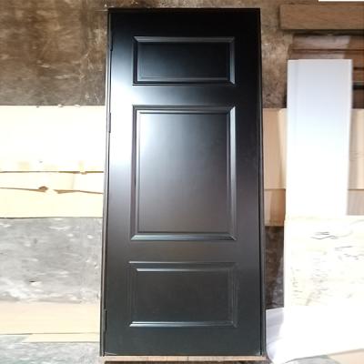 China Modern MDF Internal Doors Dark Hardwood Walnut Entry Looking Front Wood Door for sale