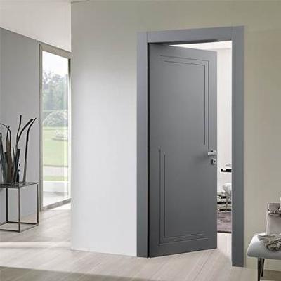 China Modern Luxury Prehung Painted Design Flush Door Apartment Decoration Solid Core Interior Bedroom Gray Doors for sale