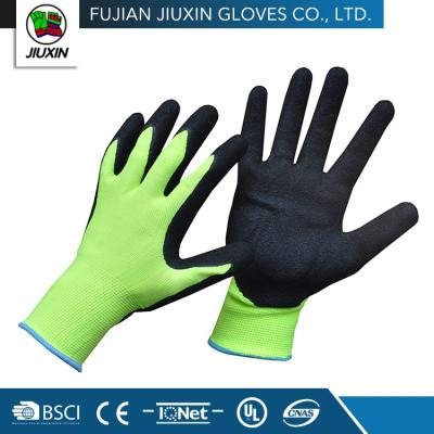 China JX68F620 Wholesale Industry Knitted Craft Non Slip Hand Safety Nitrile Gloves Price for sale