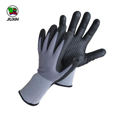 China Anti-Slip Yellow Cotton String Knitted Latex Working Glove for sale