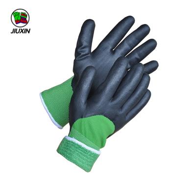 China Durable Anti-Slip Widely Used Green Latex Coated Working Gloves for sale