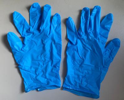 China Anti-smash blue or black nitrile disposable glove for sale