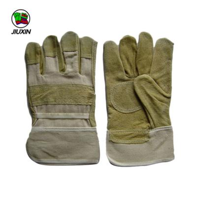 China New Design Hot Sale Hog Split Leather Glove With Reinforced Palm 10.5