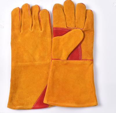 China JX68E550 Anti-impact Cow Split Leather Welding Gloves for sale