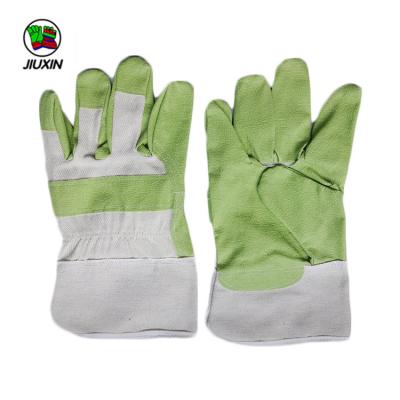 China Green Anti-Slip PVC Artificial Leather Gloves For Work for sale