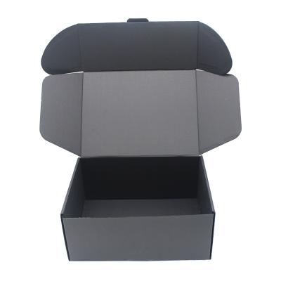 China Eco Friendly Custom Logo Color Printing Recyclable Corrugated Cardboard Black Paper Packaging Shipping Boxes for sale