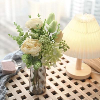 China Home Centerpieces Artificial Silk Lotus Tulip Hydrangea Bouquet For Wedding Party Wedding Decoration CF01071Cheap for sale