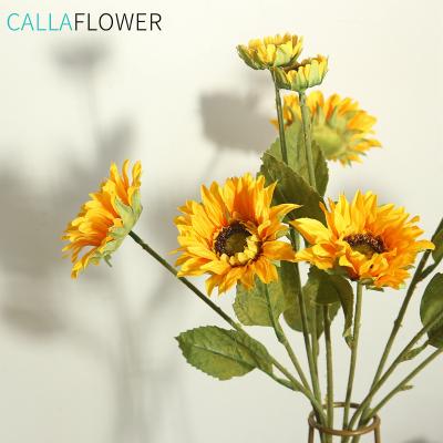 China Wholesale Plastic+fabric+iron Artificial Flower Silk Sunflower DY1-2185 For Party Decorations for sale