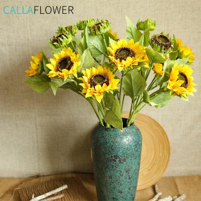 China YC1037 Modern Popular Artificial Flower Multiple Colors Artificial Silk Sunflower For Party Decoration for sale