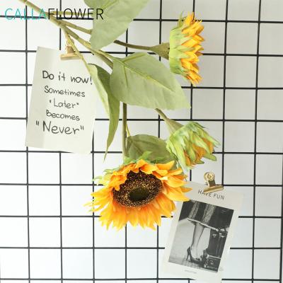 China GF14710 Large One Part Artificial Flower Realistic Cloth Head Sunflower For Silk Flowers for sale