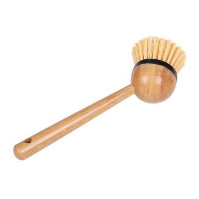 China Sustainable Eco Friendly Kitchen Design Cleaning Brush Dish Unique Bamboo Hair Brush With Long Wooden Handle for sale