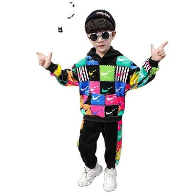 China New nylon/cotton children's clothing boy's winter clothing suit 2021 boy plus version thickening Korean boys' velvet suit clothing sets for sale