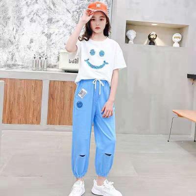 China Sports wrap two-piece set 2022 new hip summer hip hop ghost dance sports girl suit print suit short leisure fashion two-piece set for sale