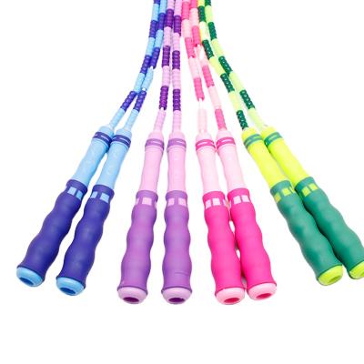 China Beaded Rope Kids Outdoor Sports Goods Soft PVC Plastic Dutch Double Beaded Jump Rope for sale