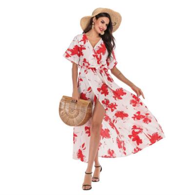 China 2020 Anti-Static Plus Size Women Ladies Casual Summer Dresses Summer Maxi Beach Dress Summer floral for sale