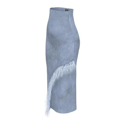 China 2020 Wholesale Women Breathable Skirt Long High Waisted Elegant Bodycon Maxi Skirt for sale