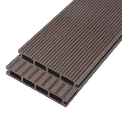 China Modern Surface Waterproof Groove Cavity WPC Anti-Slip Decking for sale