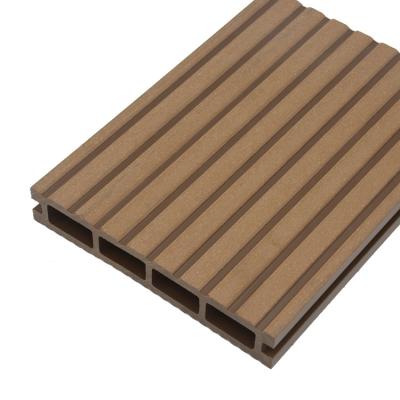 China Modern Dark Yellow Exterior Decking Flooring 24mm WPC Thickness for sale