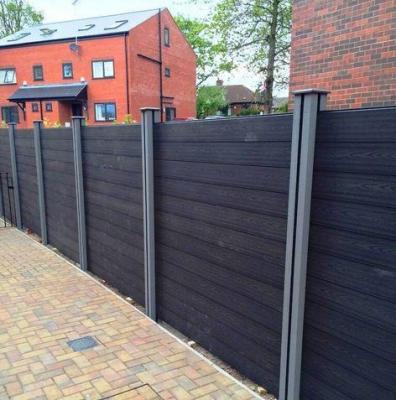 China Modern Eco-friendly 3D Embossed WPC Wall Decking Fence Panels for sale