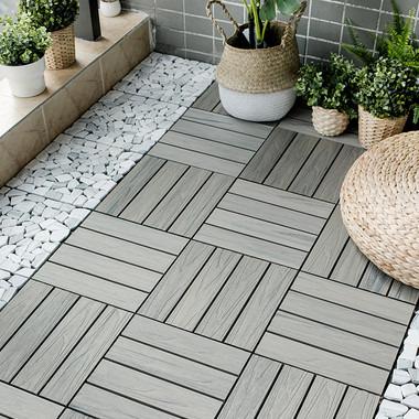 China Modern Composite Wpc Decking Tiles 300x300MM DIY Tiles For Outdoor Patio for sale