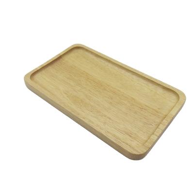 China Sustainable Rectangle Tableware Place Tea Or Coffee Rubber Wooden Serving Tray for sale