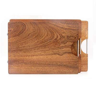 China Sustainable Solid Whole Wood Piece Oil Africa Sapele Outdoor Cutting Board for sale