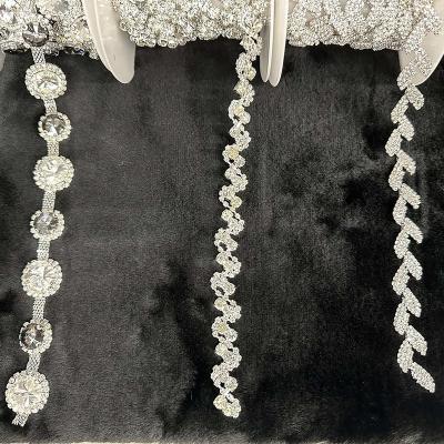 China Wholesale Flatback Crystal Rhinestone Chain Trimming Rhinestone Body Chain Bra Jewelry TKA for sale