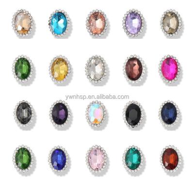 China Factory Wholesale Flatback Shape Oval Button Glass Stone With Good Claw Rhinestone Sew On Rhinestones For Lace Garment Wedding Dress for sale