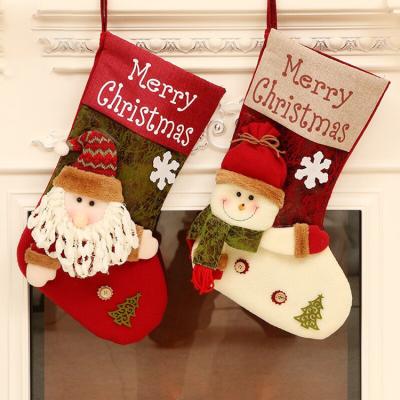 China Christmas Decoration Supplies Christmas Stocking Christmas Home Hanging Decorations Custom Printed Christmas Gift Stockings for sale