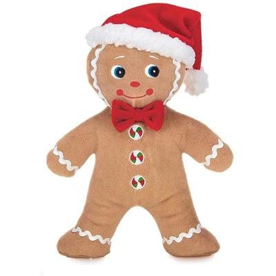 China Each of 2023 Christmas Wholesale Boy Christmas Indoor Decorations 10Inch Ginger Plush Stuffed Animal Gingerbread for sale