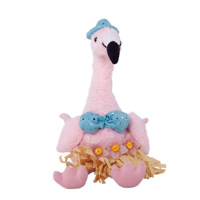 China All 2023 Series Popular Dolls And Animals Sitting Craft Flamingo Decoration Plush Flamingo Decor for sale