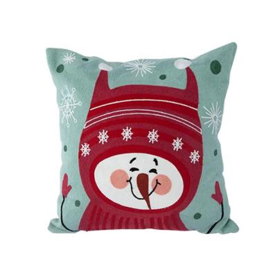 China All Plush Custom Soft Living Room Bedroom Decorative Pillow Santa Snowman Printing Pillow For Kid for sale