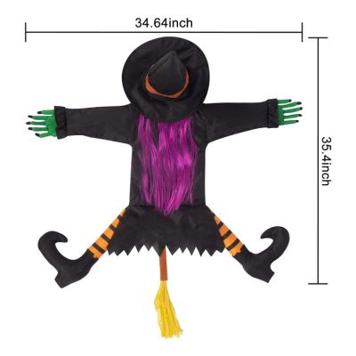 China Fabric Halloween Decoration Crashed Witch Props Hanging Decorations Funny Witch for Halloween for sale