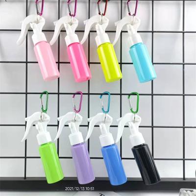 China Spray disinfection 24/410 2oz 60ml head chain hand sanitizer alcohol colorful spray bottle with mini trigger mouse sprayer and carabiner hook for sale