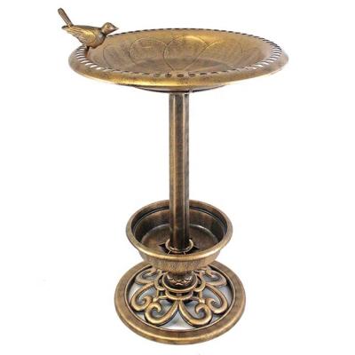 China Bird Feeder and Decorate Bronze Bird Bath with Planter and Bird Decoration for sale