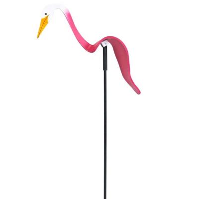 China Country Garden Beach Yard Ornament Decoration Wind Action Swirl Bird Flamingo for sale