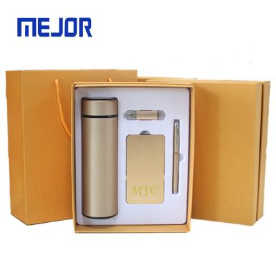 China Size super mini 2022 Trending business gift metal cup 5 in 1 pen drive 16G Suit with notebook power bank USB Combo for sale